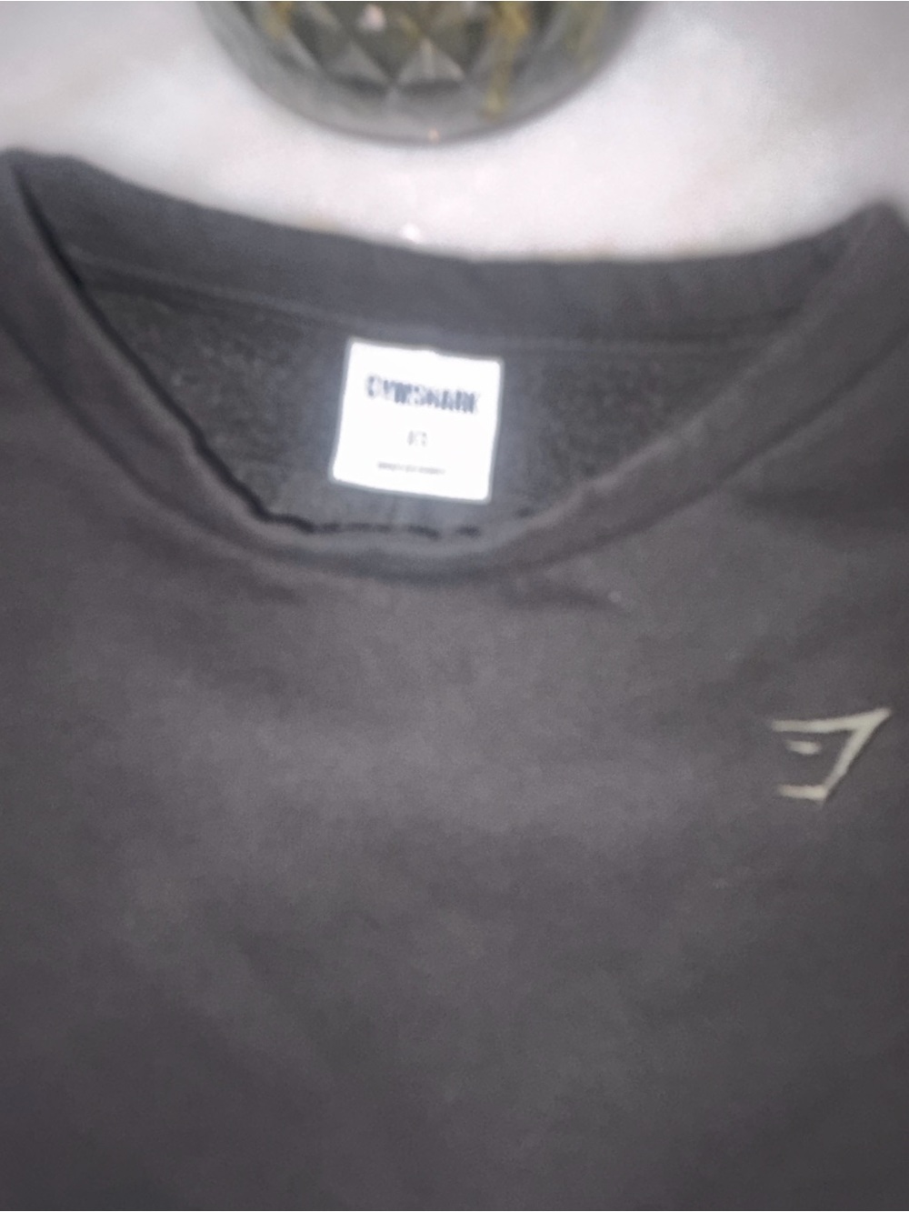 Gymshark dark grey green Crew sweatshirt with Subtle Logo